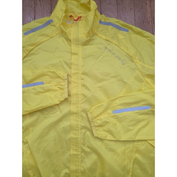 Endura Pakajak Jacket Mens Hi Viz Yellow Windbreaker Cycling Packable XL - Picture 1 of 8